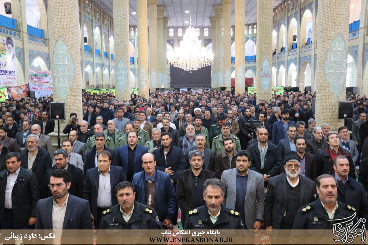 مراسم گرامیداشت حماسه ۹ دی در مصلی اعظم شهرستان بناب برگزار شد+ تصاویر
