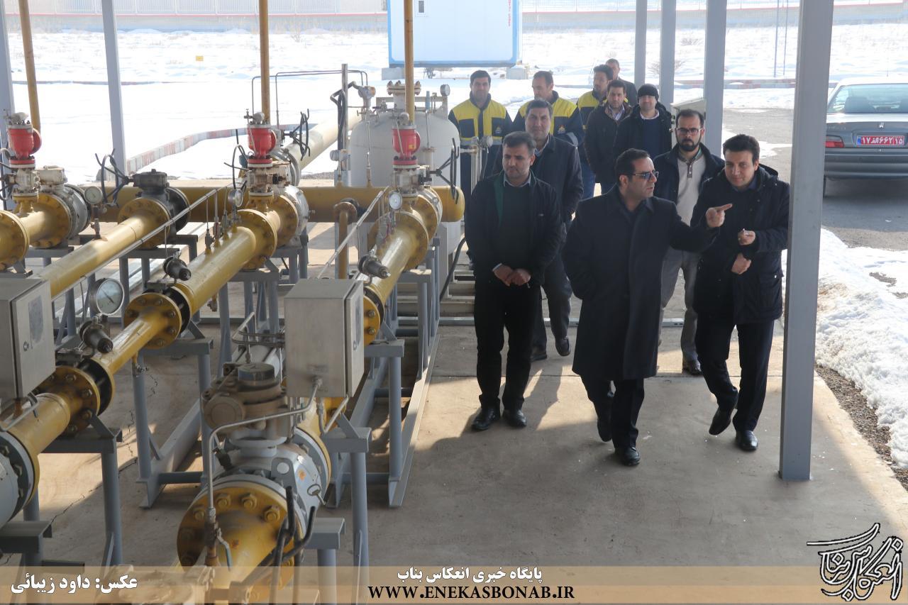 بازدید فرماندار بناب به همراه رئیس اداره گاز شهرستان از ایستگاه تقلیل فشار گاز+تصاویر