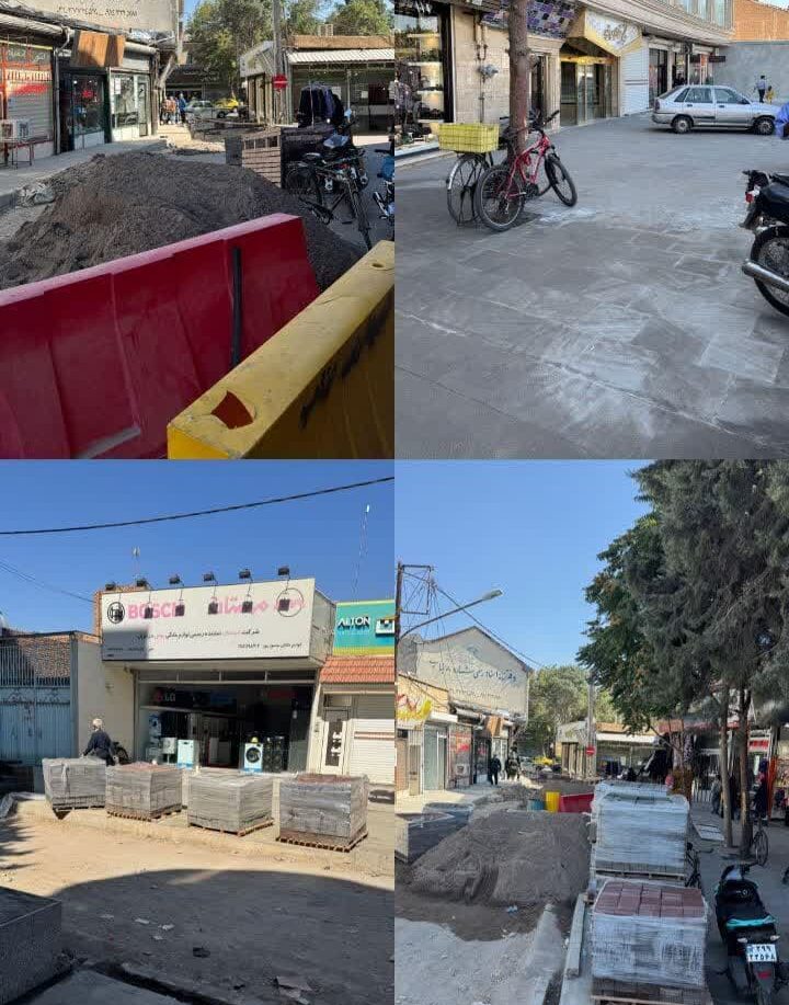 سرعت لاکپشتی پروژه کوی بنفشه و اعتراض کسبه به شهرداری بناب