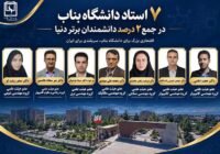 هفت عضو هیات علمی دانشگاه بناب در لیست دانشمندان پراستناد دو درصد برتر دنیا